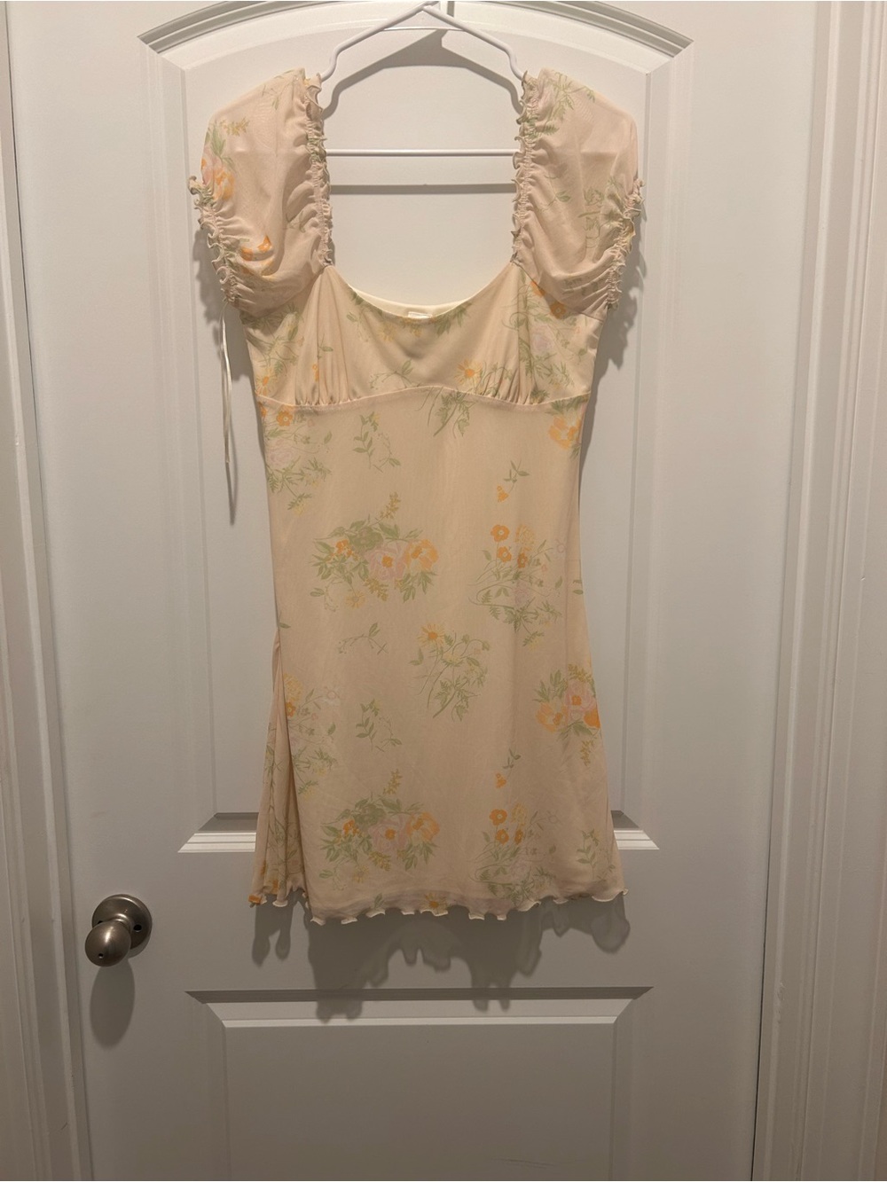 Abound Cream Floral Slip Dress with Yellow & Green Accents